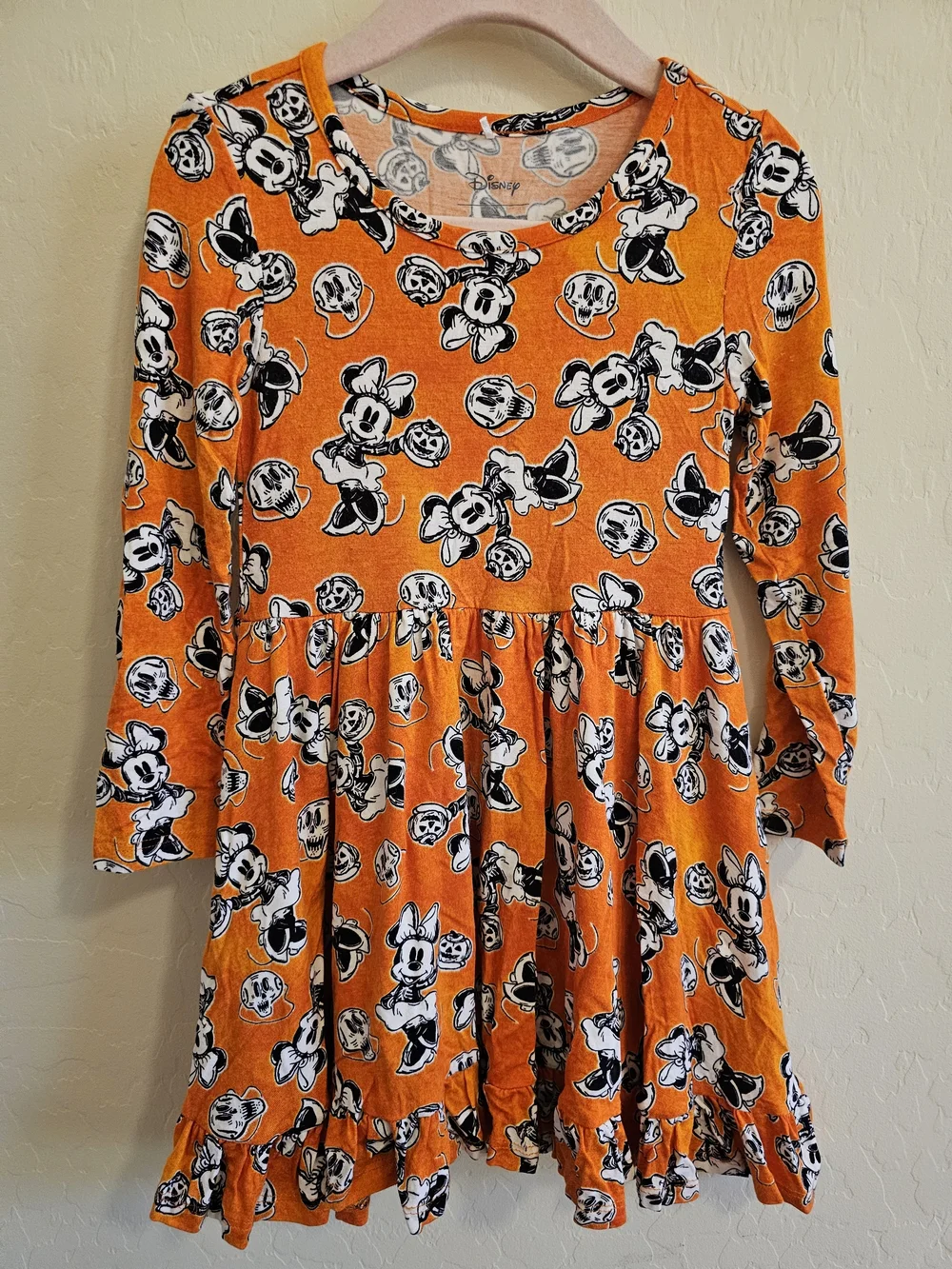 Posh Peanut Disney Minnie Halloween Long Sleeve Ruffled Twirl Dress 3T-4T